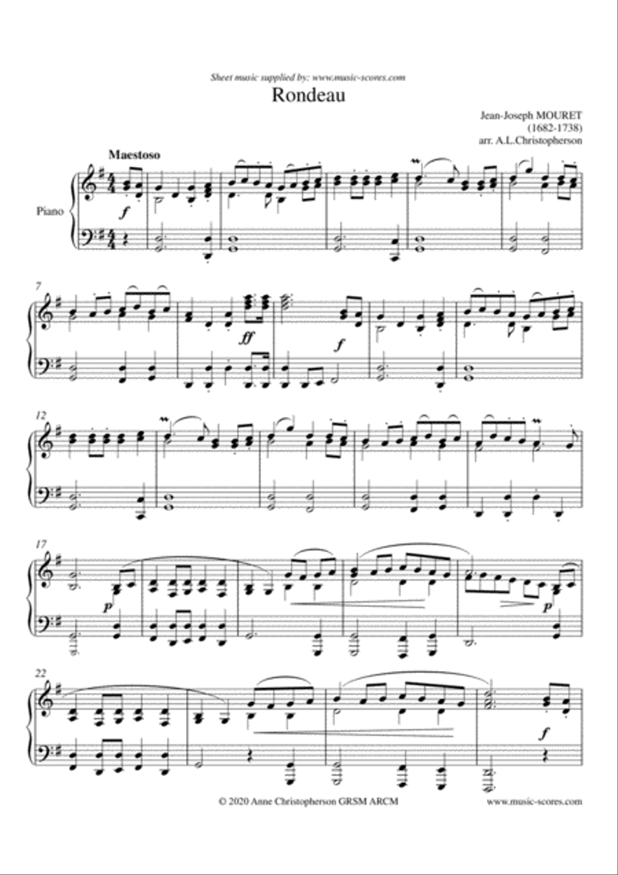 Rondeau - Bridal Fanfare - Piano in Gma Rondeau - Bridal Fanfare - Piano in Gma Piano Solo scores gallery preview page 1