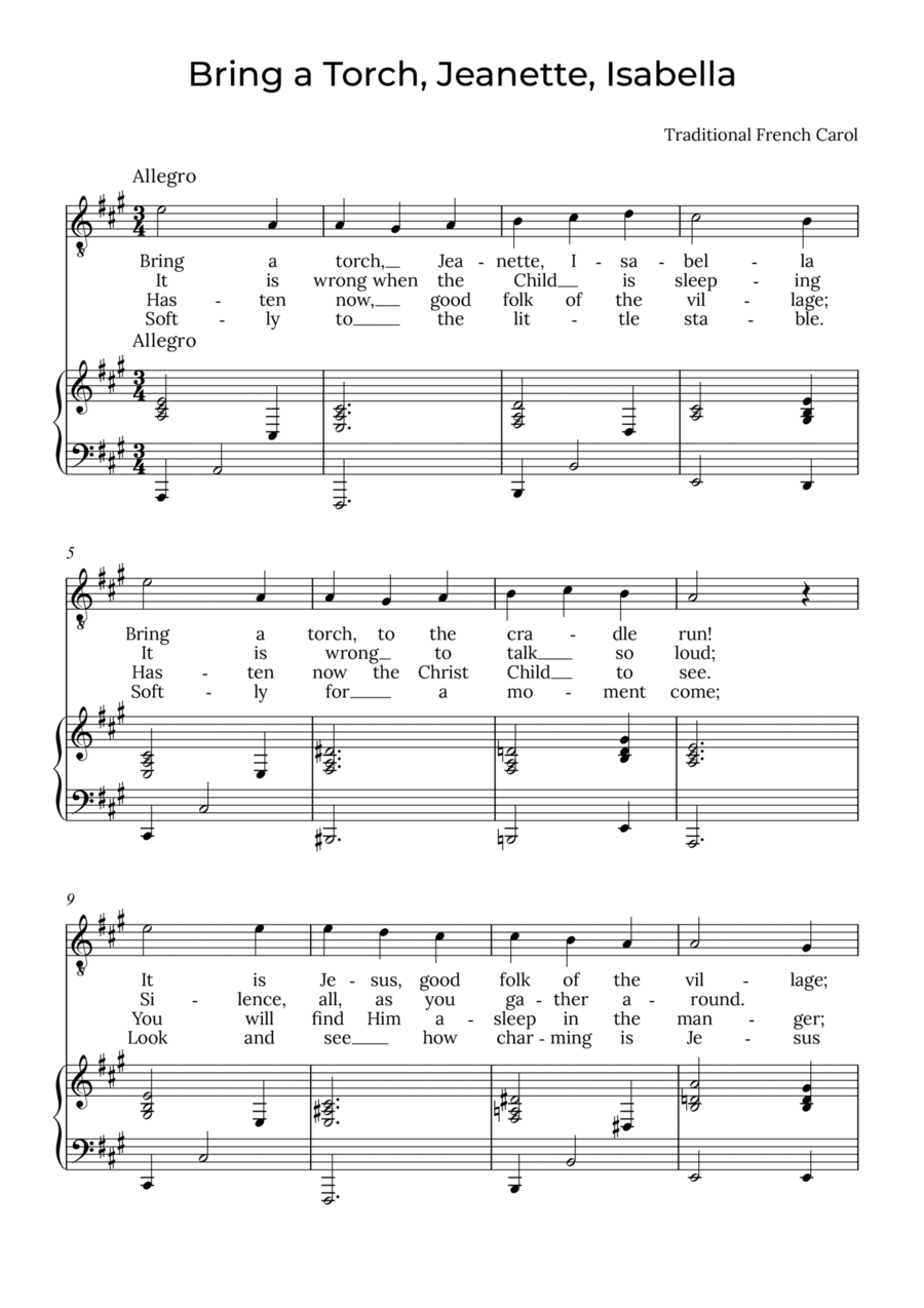 Bring a Torch, Isabella - Tenor in A, Jeanette Tenor Voice scores gallery preview page 1