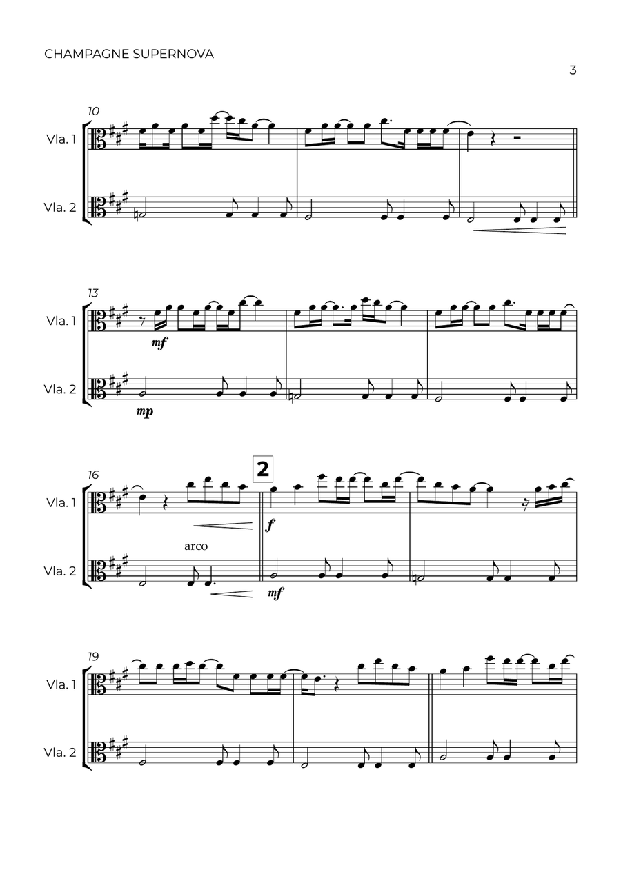 Champagne Supernova Champagne Supernova String Duet scores gallery preview page 3