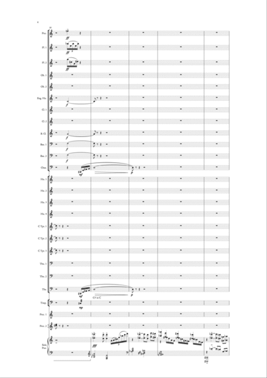 Carson Cooman: Enchanted Tracings (Piano Concerto No. 2) (2008) for solo piano and wind ensemble, sc Large Ensemble scores gallery preview page 6