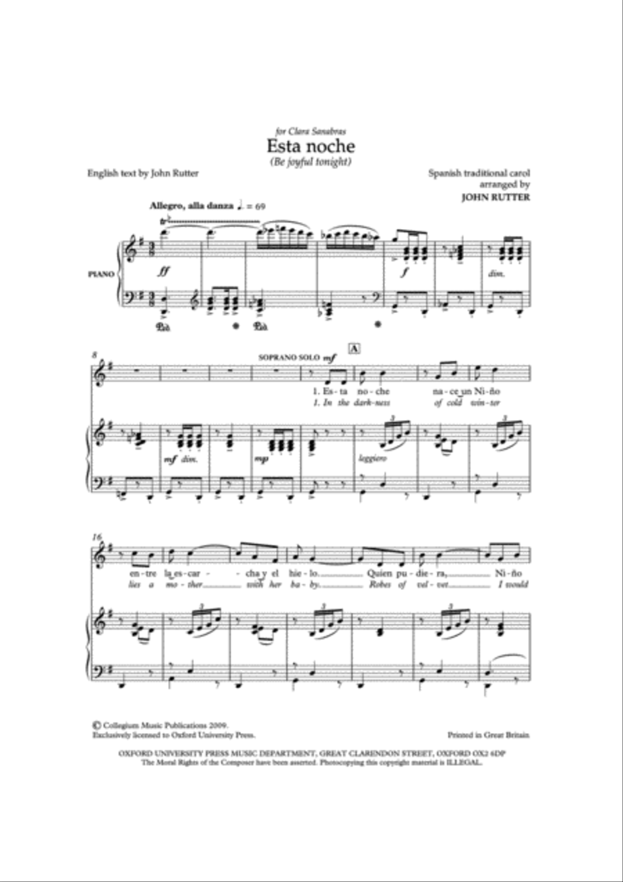 Esta noche (Be joyful tonight) 4-Part scores gallery preview page 4