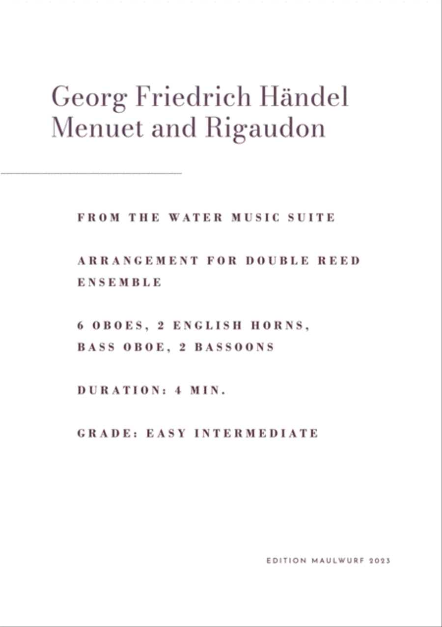 Menuet und Rigaudon Woodwind Quartet scores gallery preview page 2