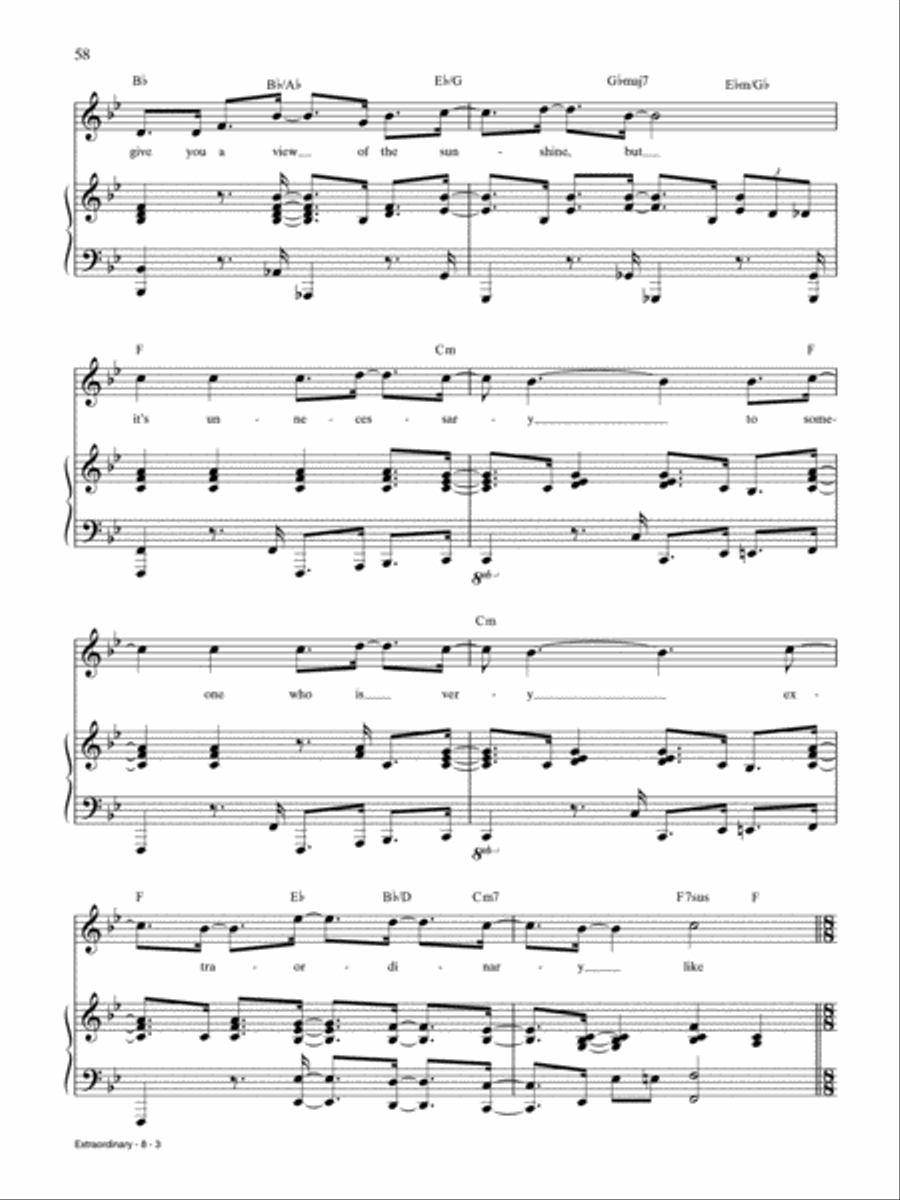 Extraordinary (from Pippin) Piano, Vocal, Guitar scores gallery preview page 3