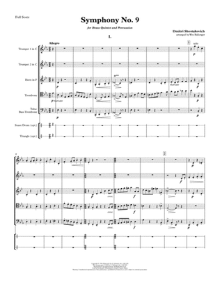 Symphony No. 9 1st movement for Brass Quintet and Percussion (optional)