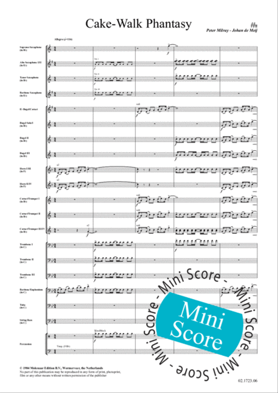 Cake Walk Phantasy Fanfare Band scores gallery preview page 5