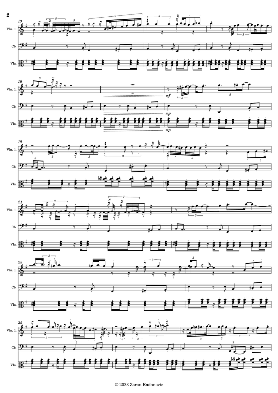 Djelem djelem - Đelem, đelem - for string trio String Trio scores gallery preview page 6