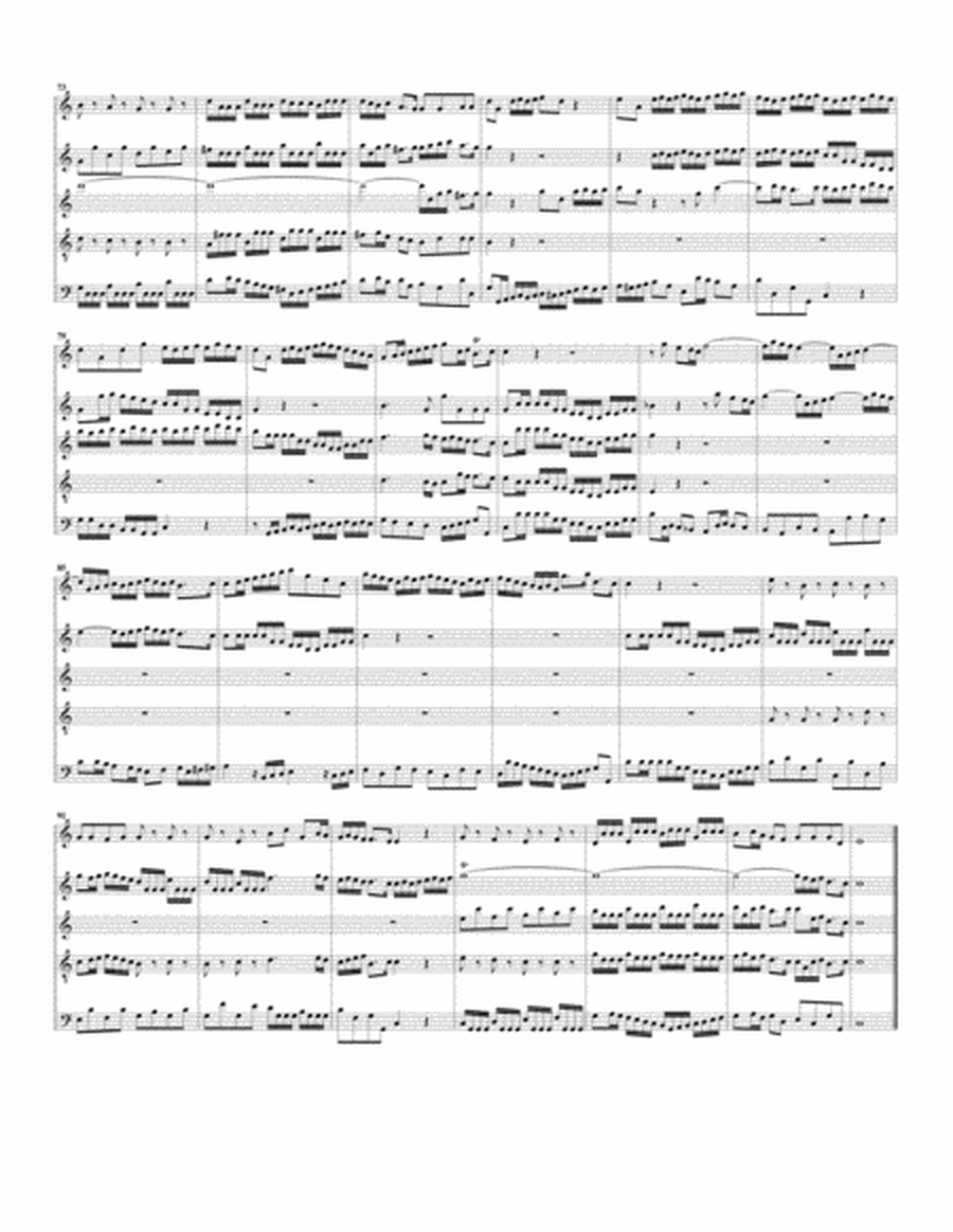 Aria: Jauchzet Gott in allen Landen from Cantata BWV 51 (arrangement for 5 recorders)