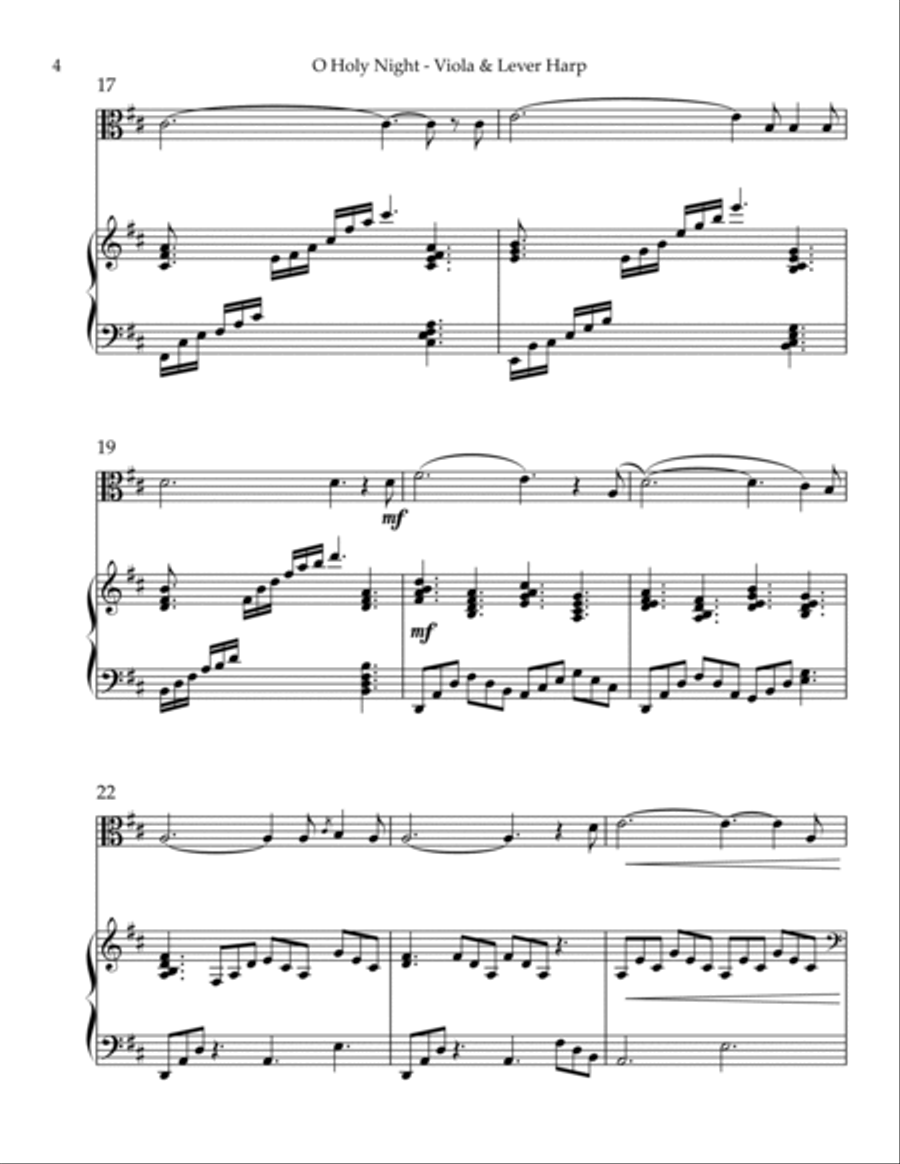 O Holy Night, Duet for Viola & Lever Harp