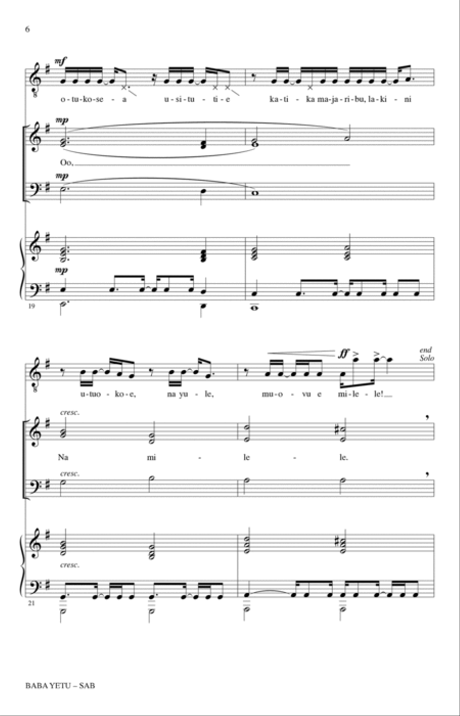 Baba Yetu (from Civilization IV) (arr. Roger Emerson) 3-Part scores gallery preview page 4