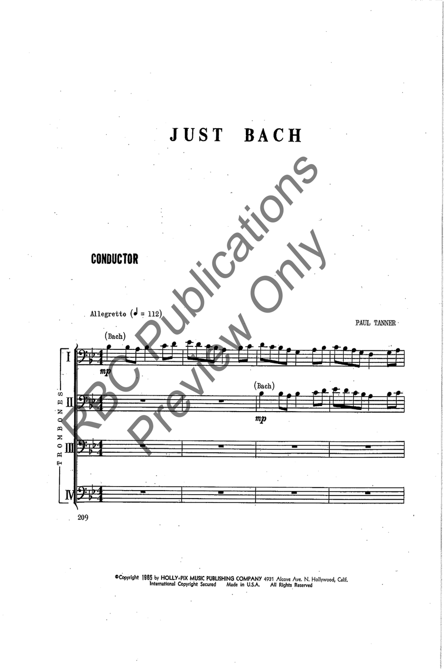 Just Bach Trombone Quartet Trombone Quartet scores gallery preview page 4