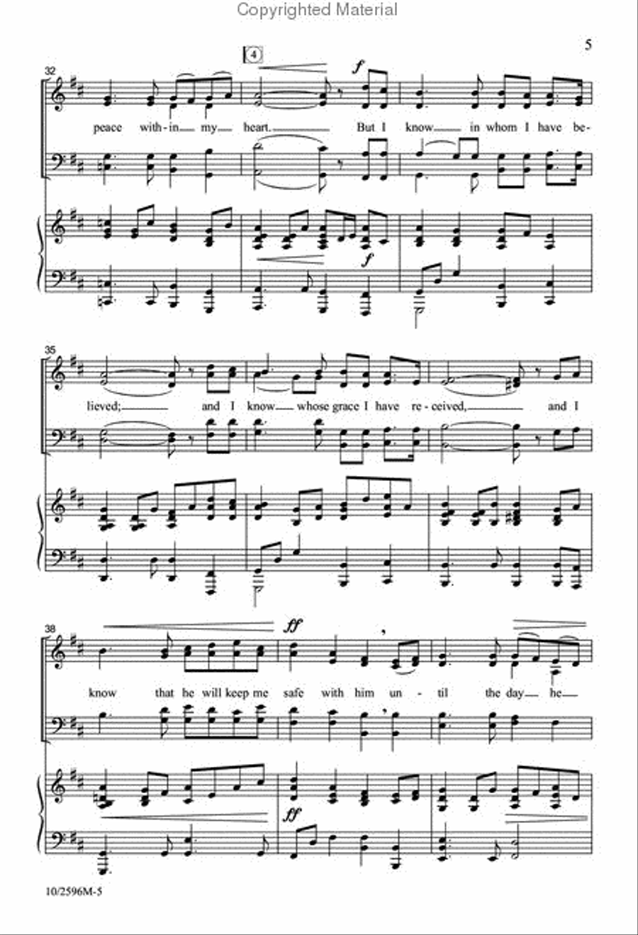 I Know in Whom I Have Believed 4-Part scores gallery preview page 5