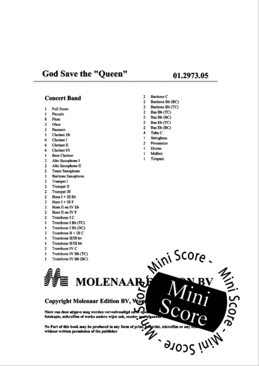 God Save the 'Queen' Concert Band scores gallery preview page 4