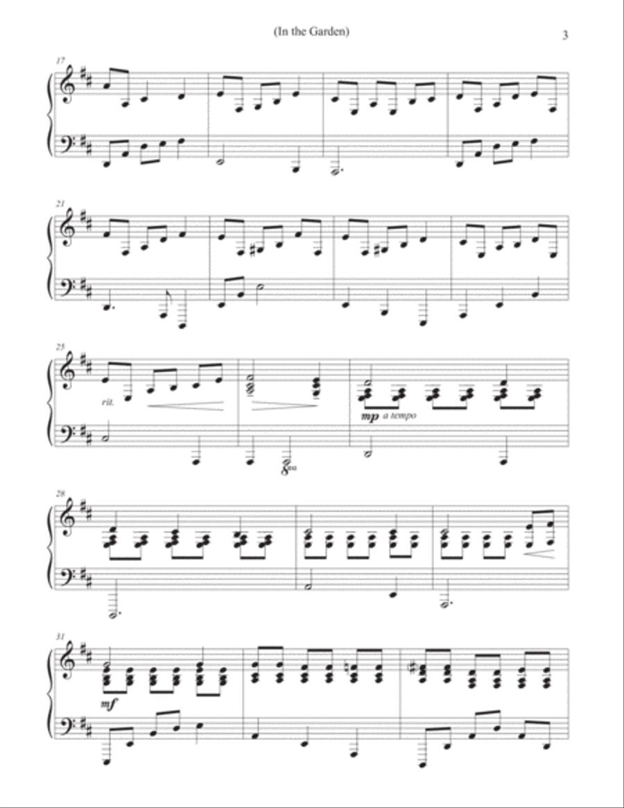 In the Garden - Lower Version in C Major Piano Solo scores gallery preview page 3