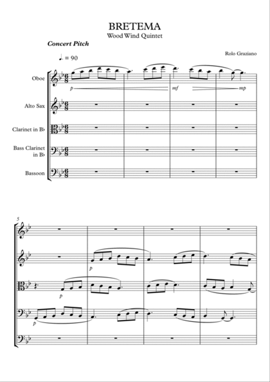 BRETEMA BRETEMA Woodwind Quintet scores gallery preview page 2