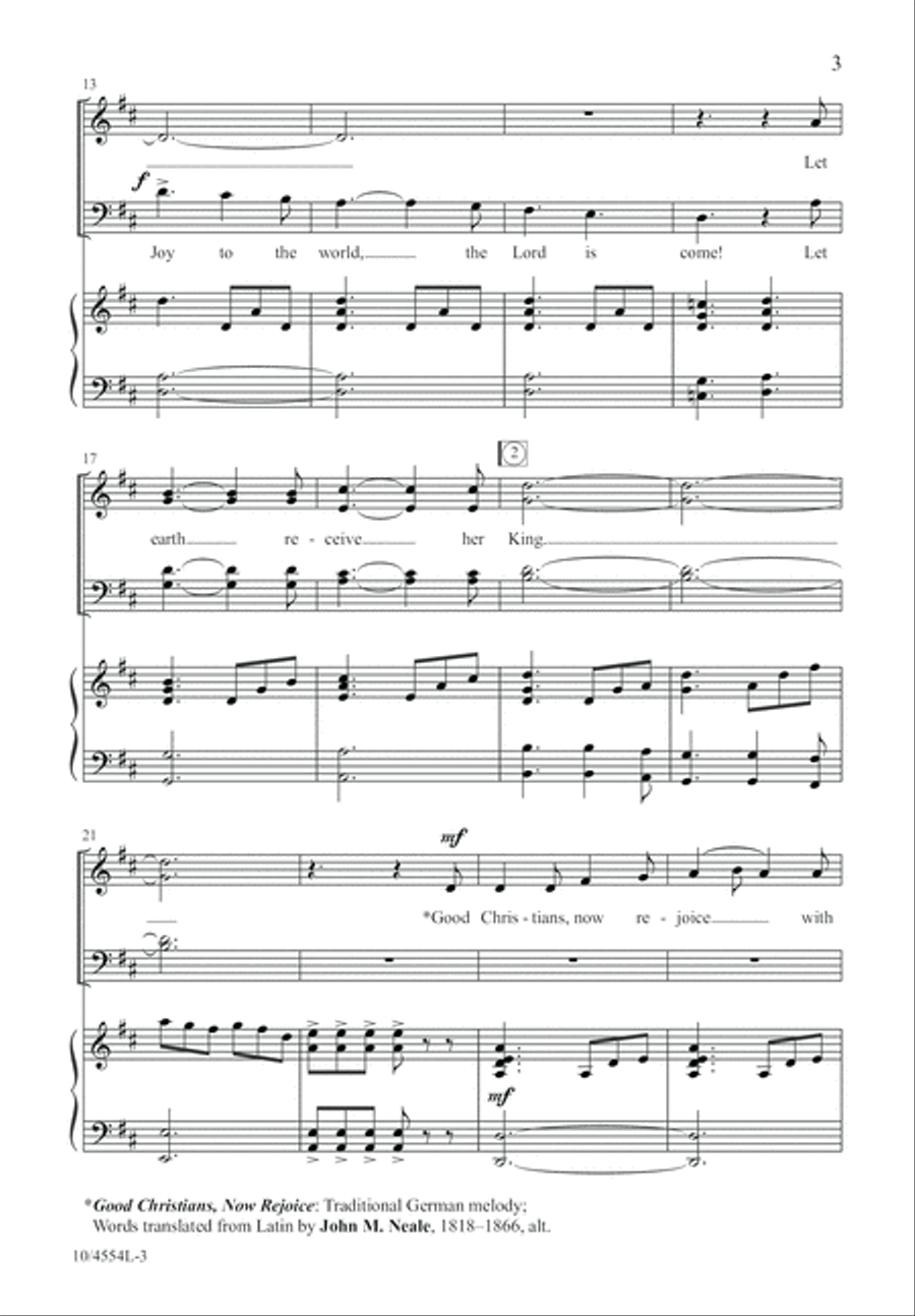 Rejoice with Joy to the World 4-Part scores gallery preview page 4