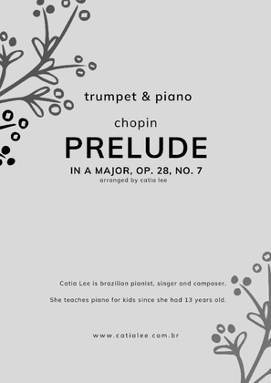 Book cover for Prelude in A Major - Op 28, n 7 - Chopin for Trumpet and piano in C major
