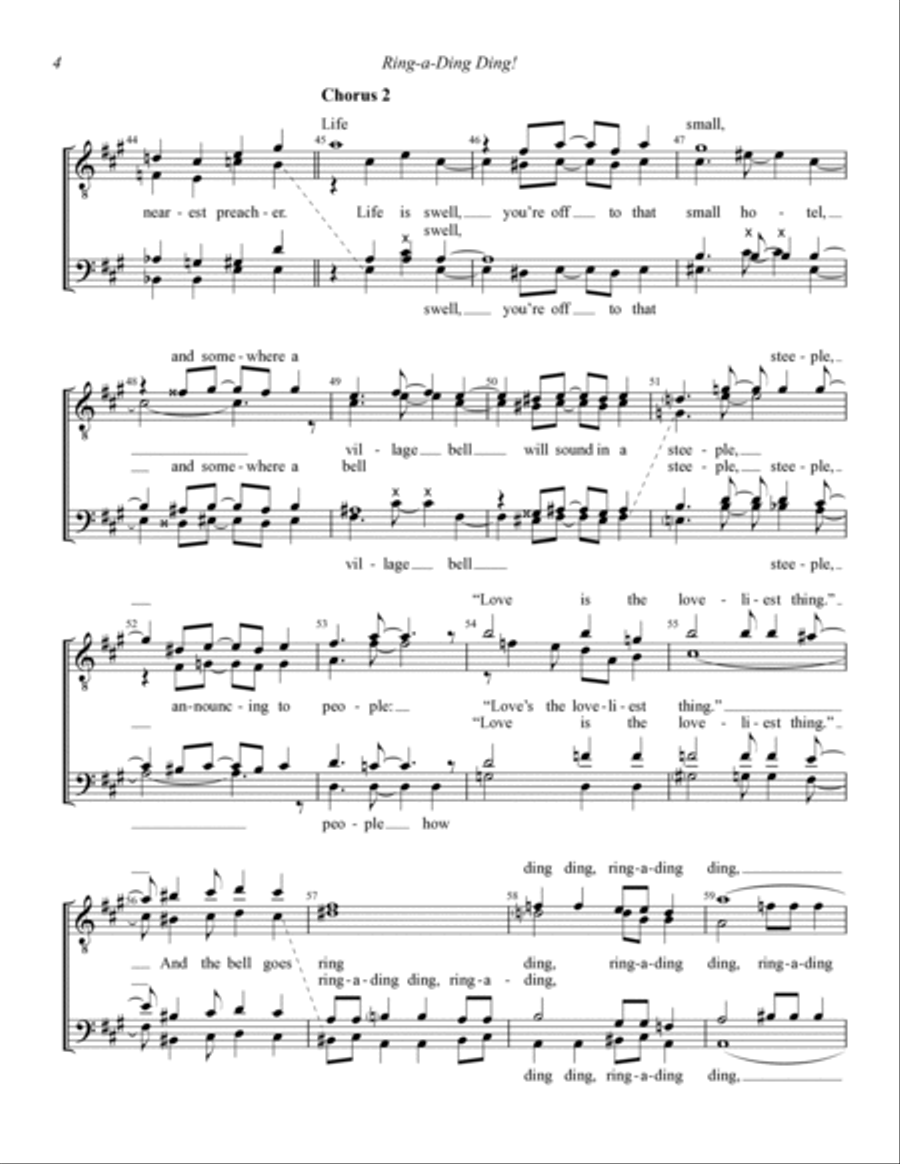 Ring-a-Ding Ding (arr. Anthony Bartholomew) TTBB scores gallery preview page 4