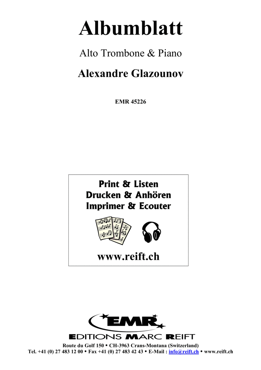 Albumblatt Piano Accompaniment scores gallery preview page 1