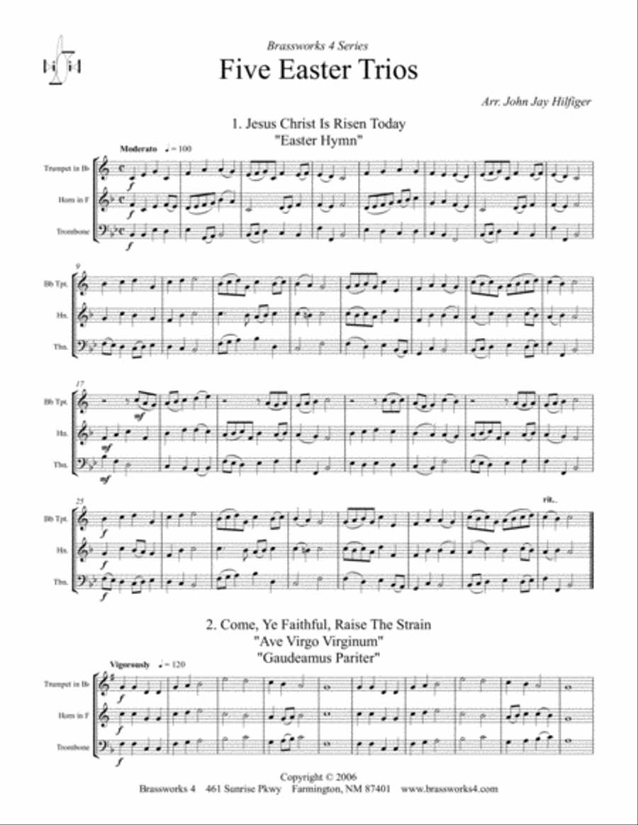 5 Easter Trios Brass Trio scores gallery preview page 2