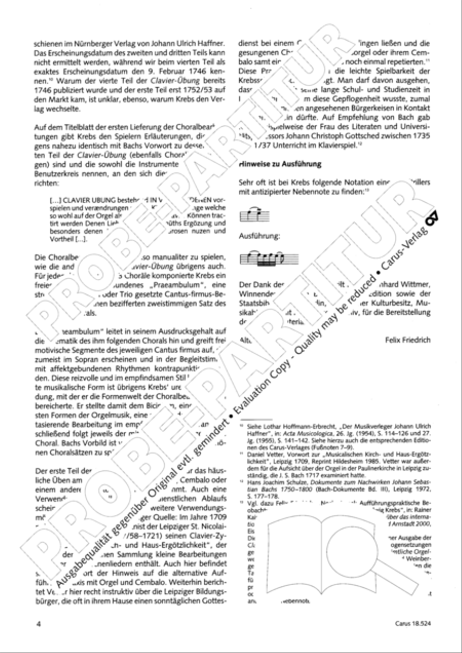 Chorale arrangements. First part of the Clavier-Ubung