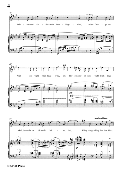 Richard Strauss-Schlagende Herzen in A Major,for Voice and Piano image number null