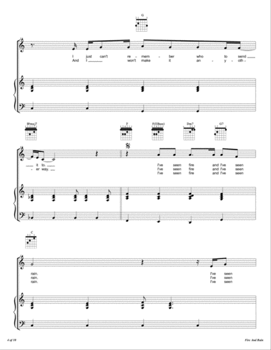 Fire And Rain Voice scores gallery preview page 5