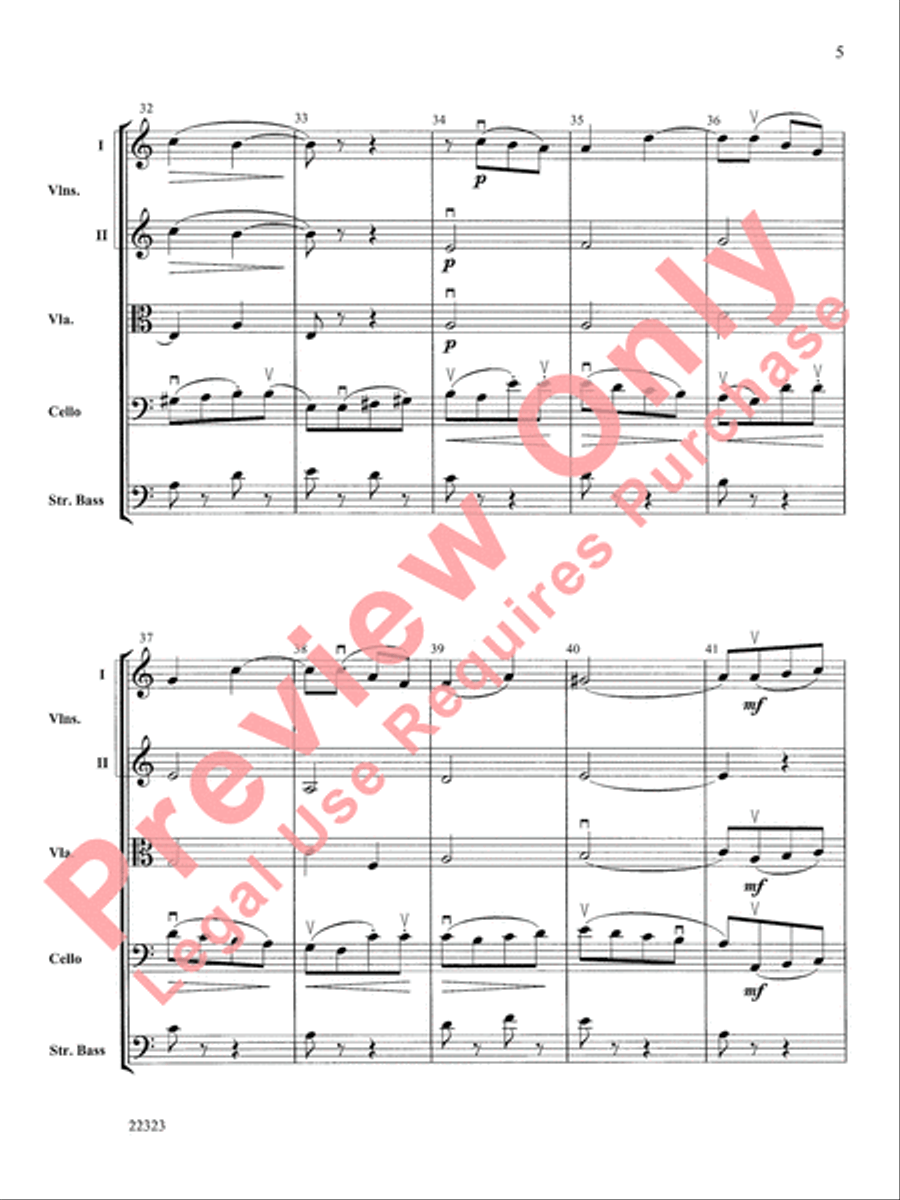 Andantino (from Symphony No. 4) String Orchestra scores gallery preview page 6