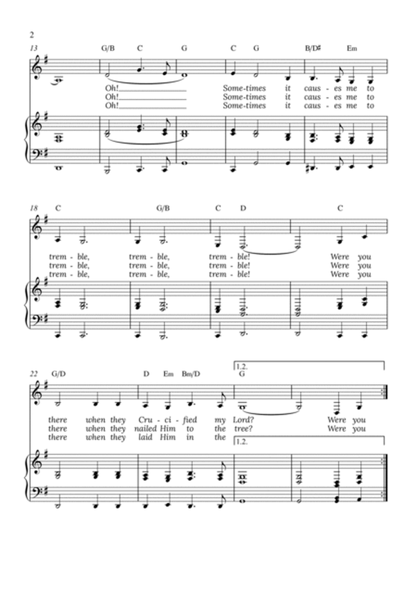 Were You There - for piano and alto in G major with chords image number null