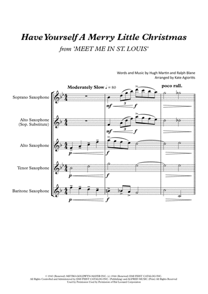 Have Yourself A Merry Little Christmas from MEET ME IN ST. LOUIS by Colbie Caillat Saxophone - Digital Sheet Music