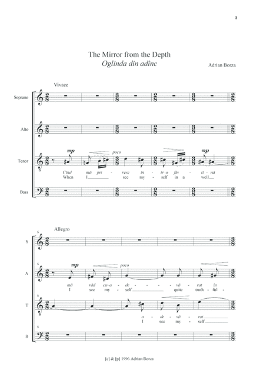 Four Choruses (for Mixed Choir a Cappella)