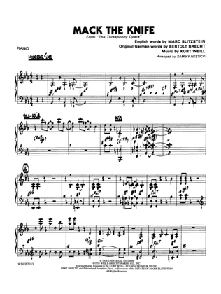 Mack the Knife (from The Threepenny Opera): Piano Accompaniment