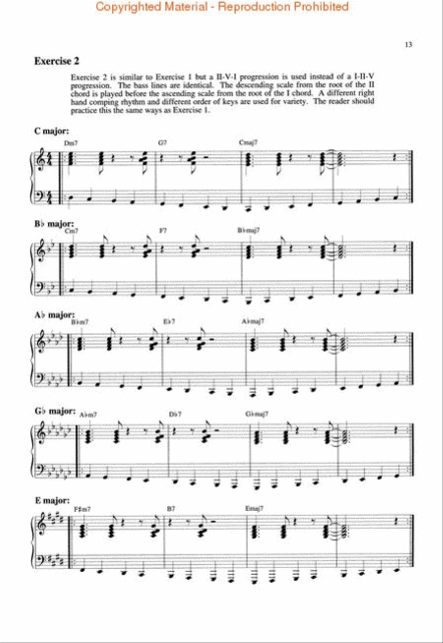Playing Keyboard Bass Lines Left-Hand Technique for Keyboards Piano Method scores gallery preview page 2
