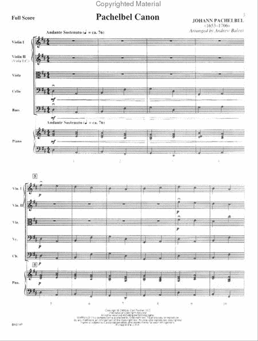 Pachelbel Canon Pachelbel Canon String Orchestra scores gallery preview page 2