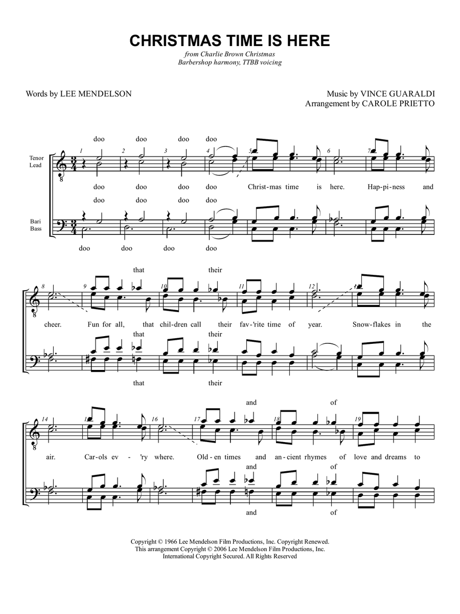 Christmas Time Is Here TTBB scores gallery preview page 1