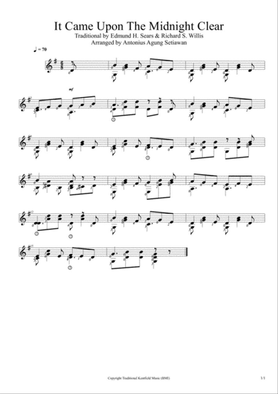 It Came Upon A Midnight Clear Guitar Solo scores gallery preview page 1