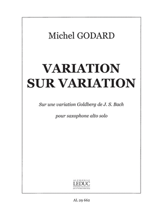 Book cover for Variation Sur Variation (alto) (saxophone Solo)
