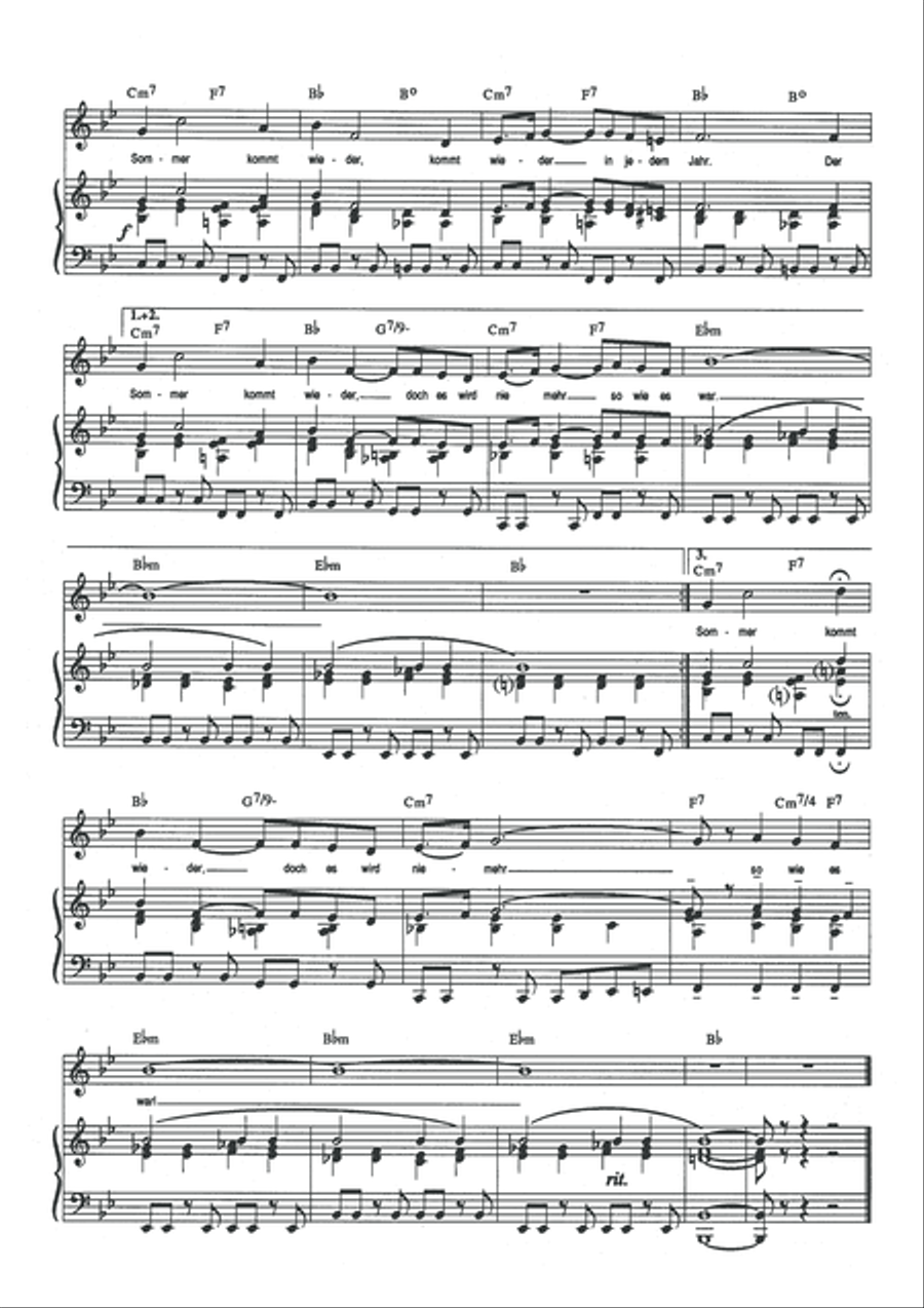 Der Sommer kommt wieder Der Sommer kommt wieder Piano, Vocal scores gallery preview page 4