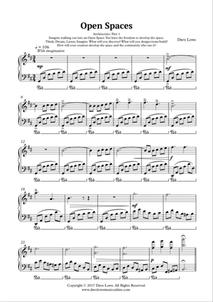 ARCHITECTURE Part 1 | Open Spaces Piano Solo scores gallery preview page 2