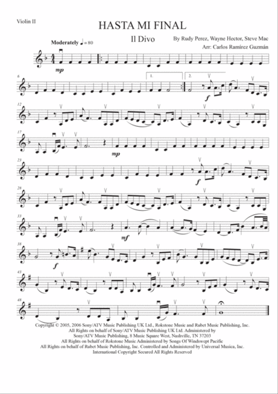 Hasta Mi Final String Quartet scores gallery preview page 2