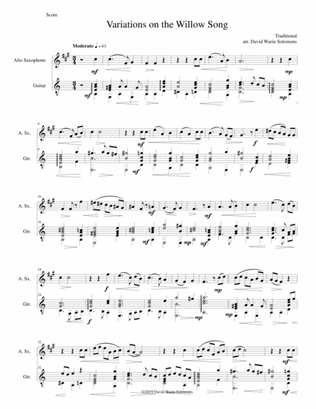 Variations on the Willow Song for alto saxophone and guitar