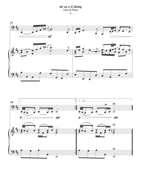 Bach: Air on a G String for Tuba & Piano image number null