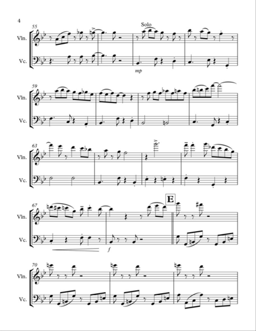 Tico Tico no Fuba: Violin & Cello Duet String Duet scores gallery preview page 4
