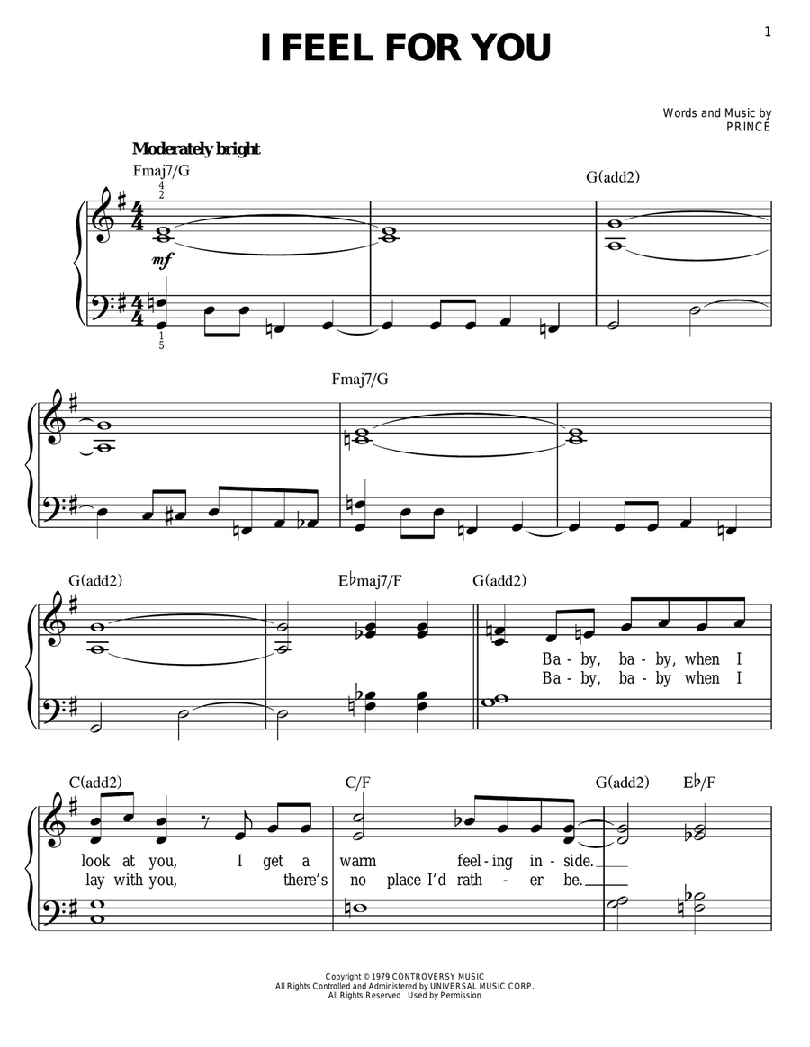 I Feel For You Easy Piano scores gallery preview page 1