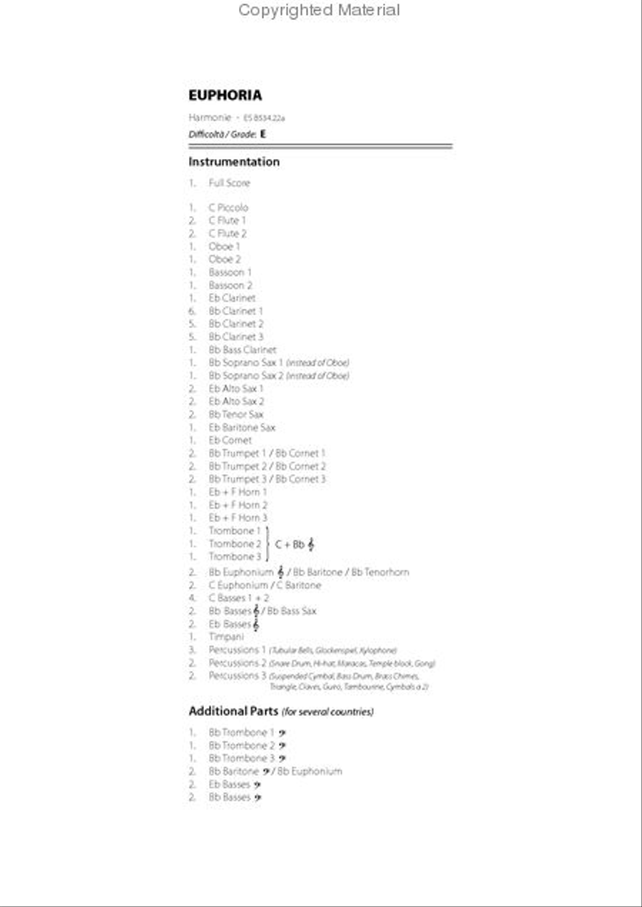 Euphoria Concert Band scores gallery preview page 2