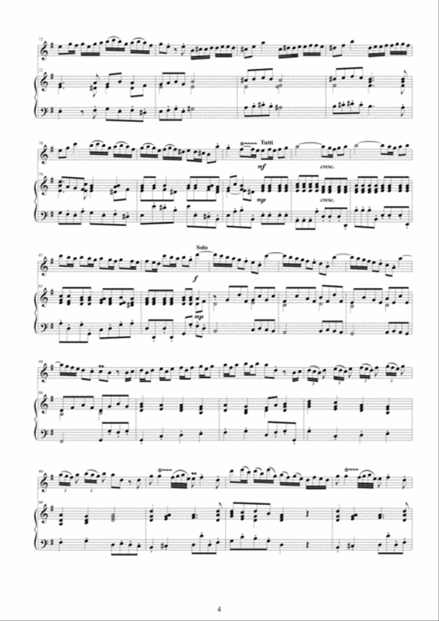 Vivaldi - Flute Concerto No.6 in G major Op.10 RV 437 for Flute and Piano Flute Solo scores gallery preview page 4