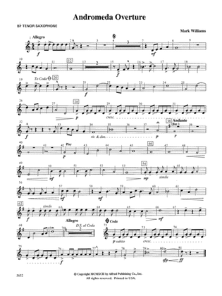 Andromeda Overture: B-flat Tenor Saxophone