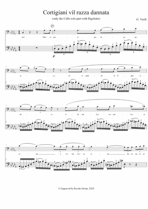 Cortigiani vil razza dannata (cello solo part and baritone)