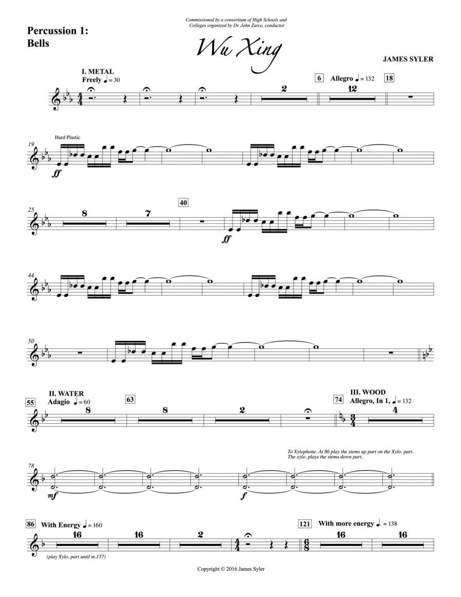 Wu Xing: Bells Wu Xing: Bells Concert Band scores gallery preview page 1