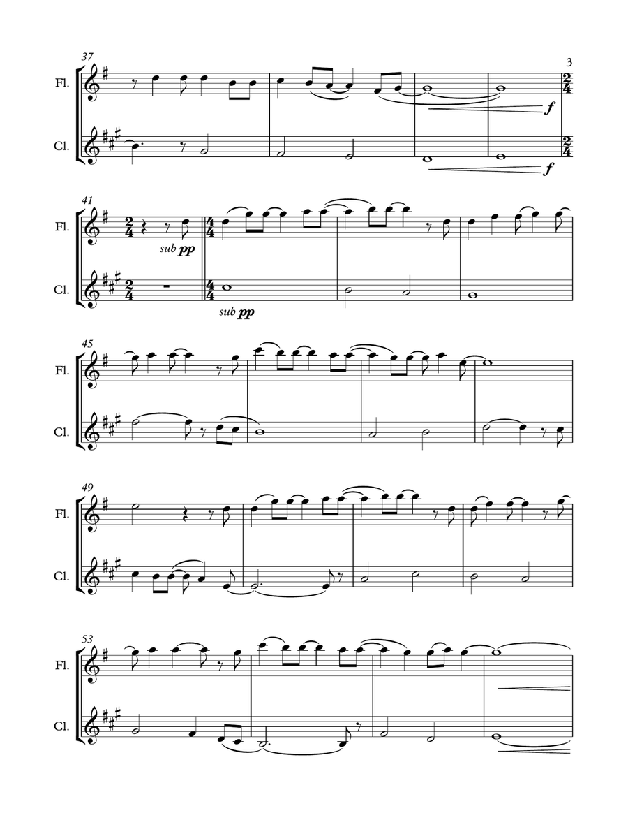 A Million Dreams Woodwind Duet scores gallery preview page 3