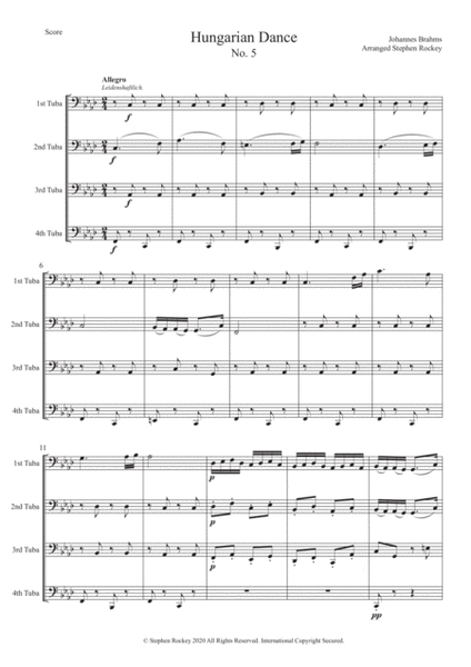 Hungarian Dance No.5 for Symphonic Tuba Quartet image number null